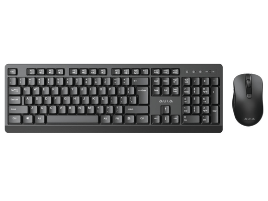 AULA AC150 Wireless Keyboard & Mouse Combo, full-size wireless keyboard, adjustable 800/1200/1600 DPI mouse, compact office design
