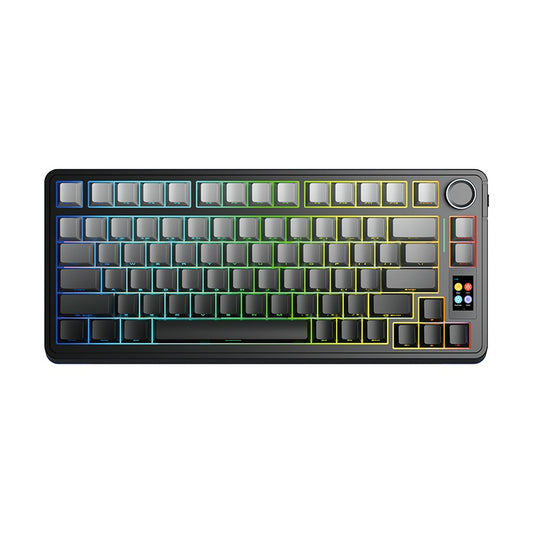 AULA S75 PRO Wireless Tri-Mode Gasket RGB Mechanical Keyboard Gradient grey side-engraved keycaps
