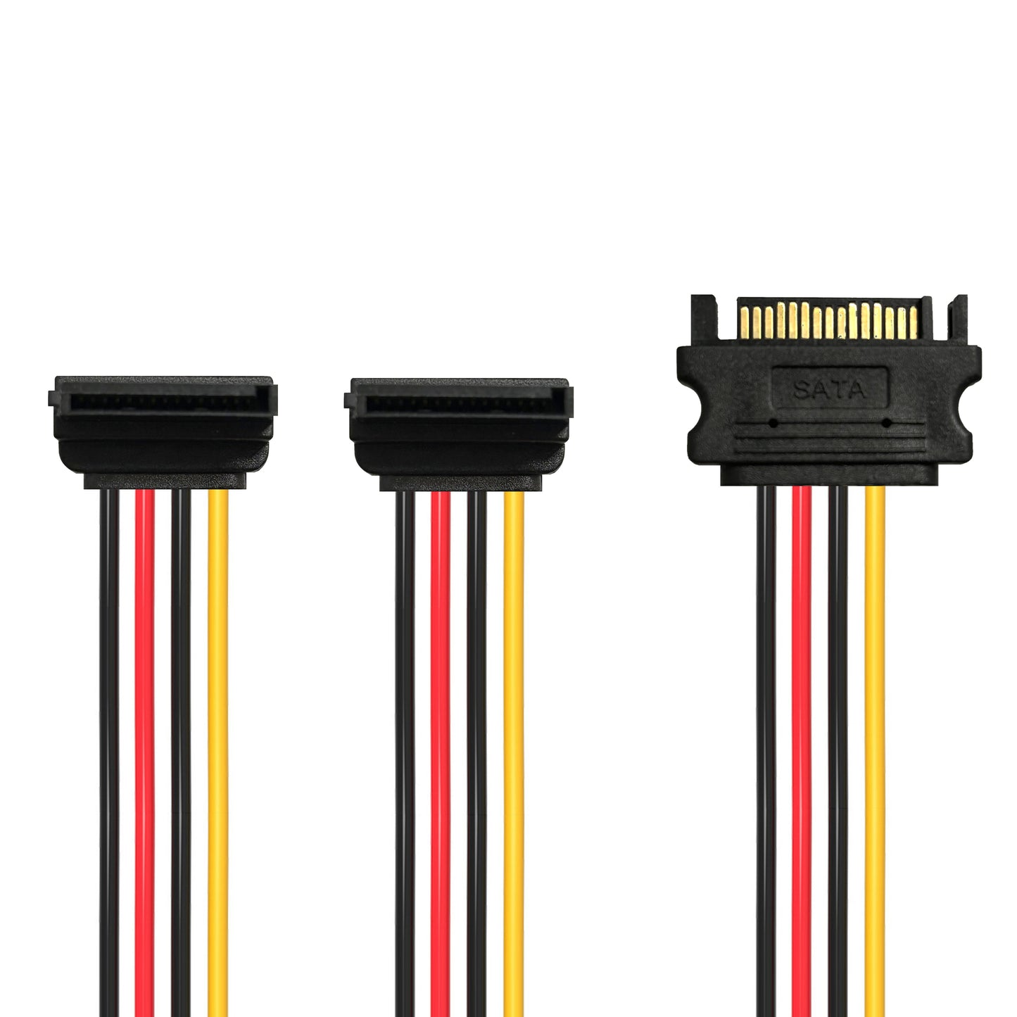 Cruxtec SATA Power Splitter Cable 15pin Male to 2 x 15pin Female 90° 20cm - product image 4