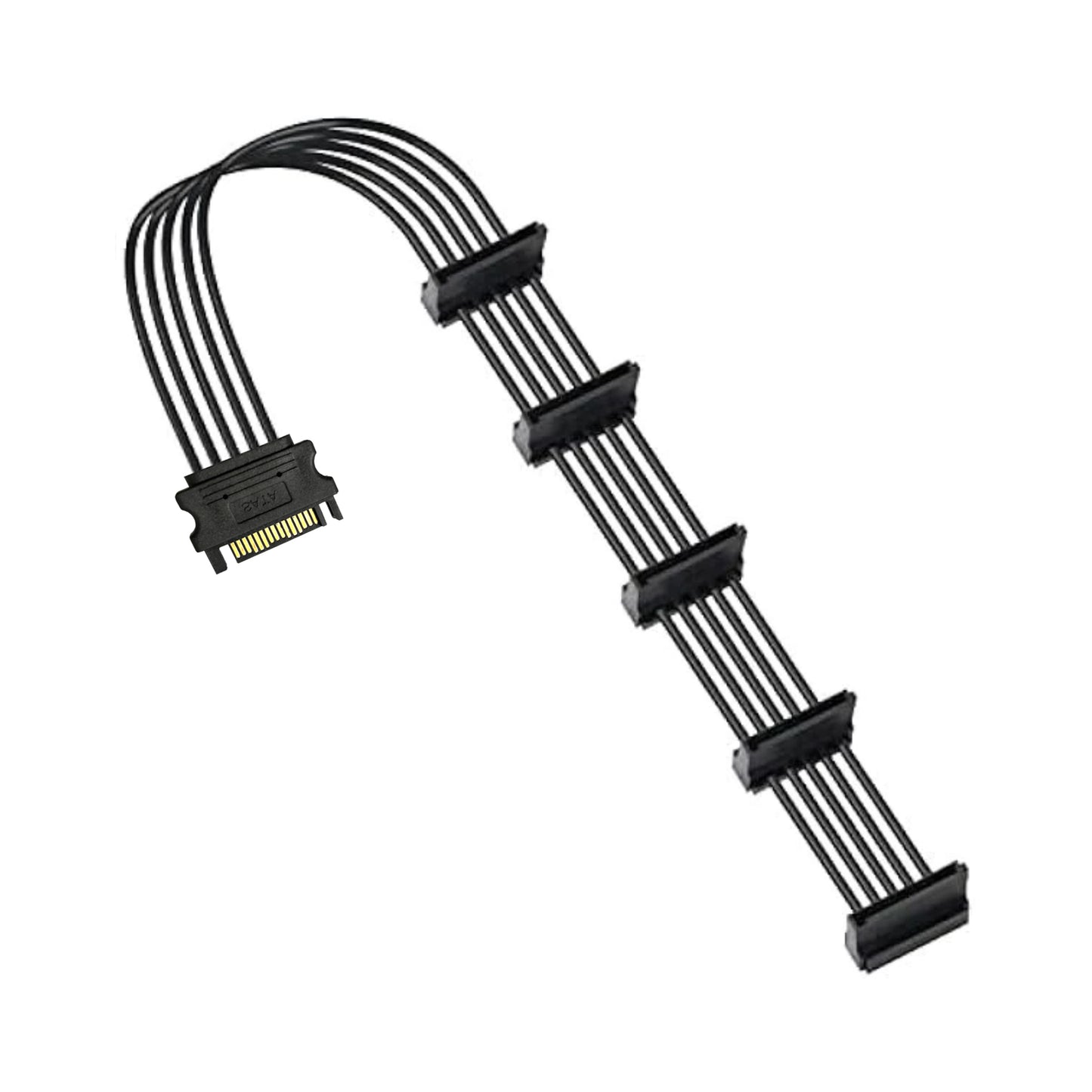 Cruxtec SATA Power Splitter Cable 15pin Male to 5 x 15pin Female 90° 40cm