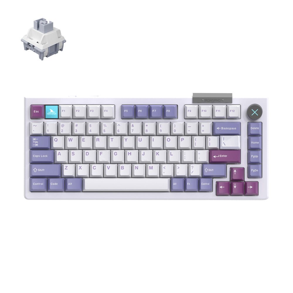 Darmoshark TOP75 Trio-mode Mechanical RGB gaming Keyboard With Top Mount structure & TFT display Black Silver Switch