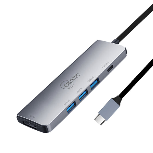 Cruxtec 5-in-1 USB-C Mini Dock with HDMI Output