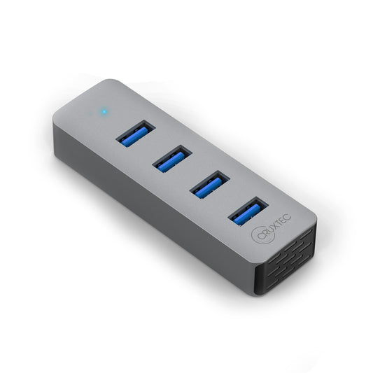 Cruxtec 4-Port USB 3.0 Hub with Type-C Power Port