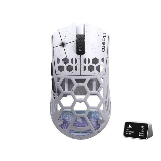 Darmoshark M2 PRO Daero Trio-mode Light-weight Full Magnesium Alloy 8K Polling rate Gaming Mouse White
