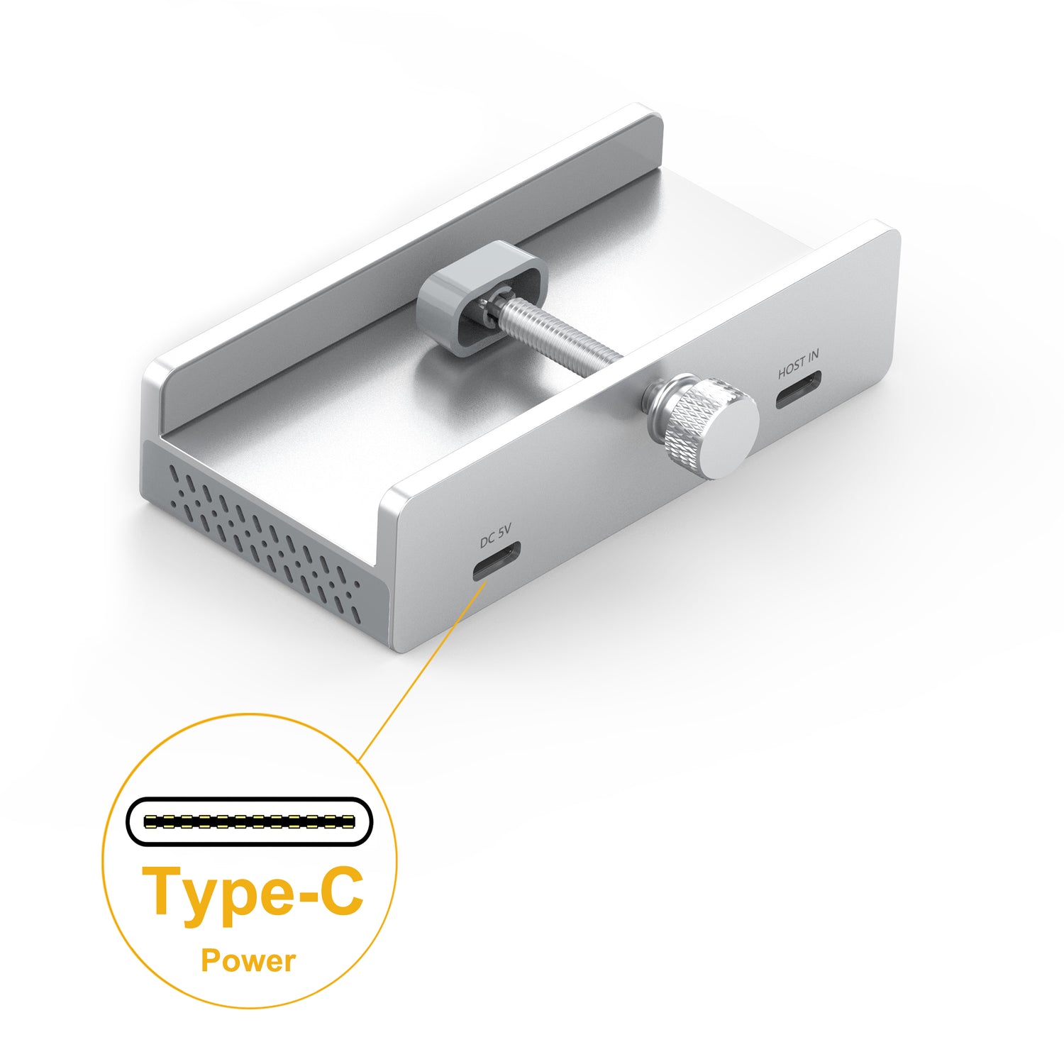 Cruxtec 4-Port Clamp-Mounted USB 3.1 GEN2 10GBPS Hub with Type-C Power Port - product image 5