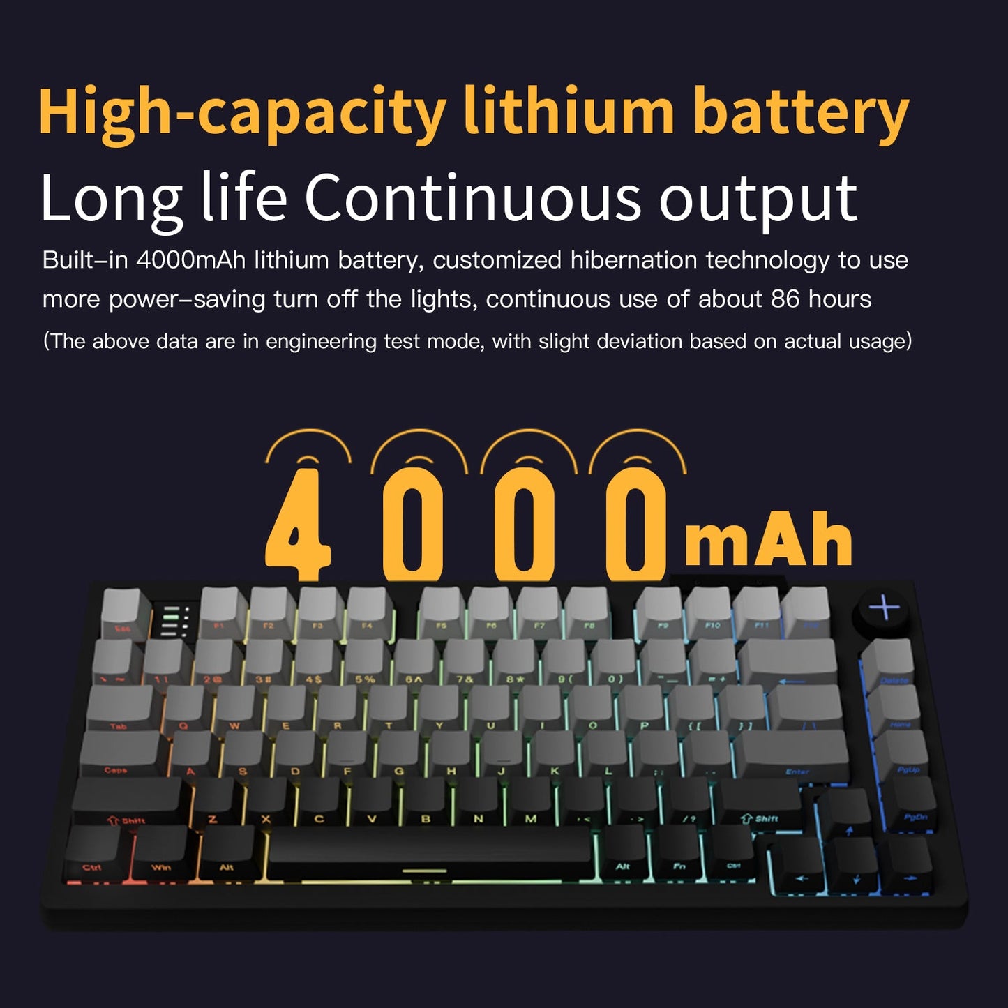 Darmoshark TOP75 Trio-mode Kailh Magnetic Switch RGB gaming Keyboard With Top Mount structure & TFT display Black Magnetic Switch