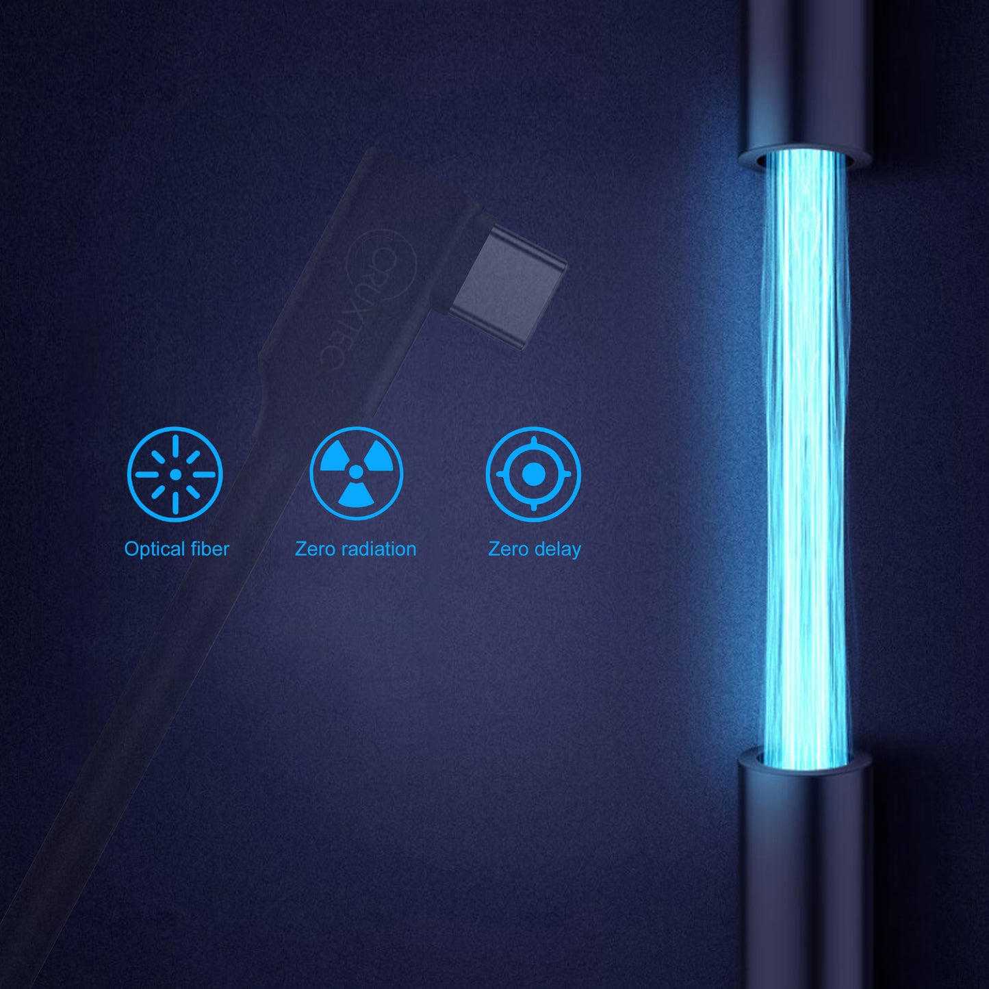 Cruxtec Optical fiber USB-C to USB-C 90 degree angle VR Cable