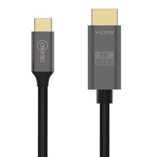 Cruxtec USB-C to HDMI Cable Black Support HDR ( 8K@60Hz, 4K@120Hz )