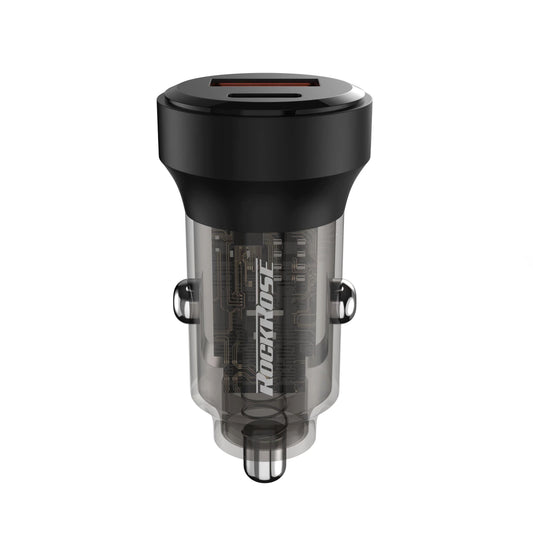 Rockrose Ranger PQ Pro 30W PD & QC 3.0 Compatible Dual Port Car Charger