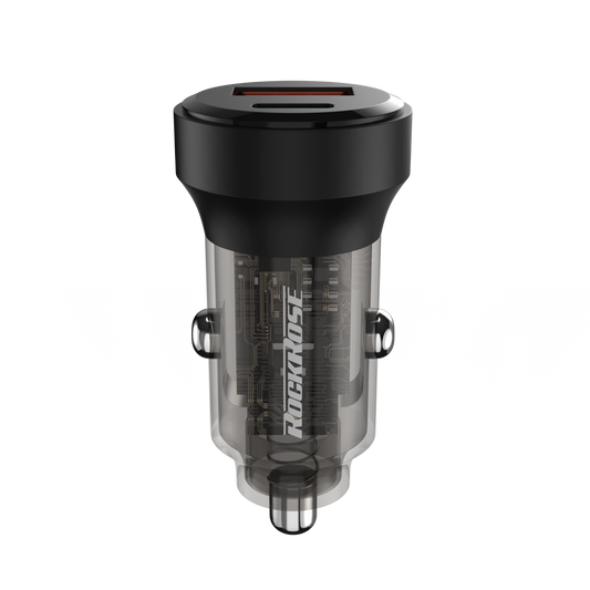 Rockrose Ranger PQ Pro 30W PD & QC 3.0 Compatible Dual Port Car Charger