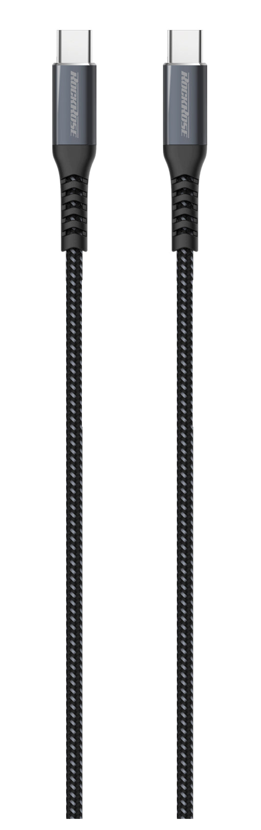 Rockrose Powerline CC1 3A 60W Max 1M USB-C to USB-C Fast Charge & Data Sync Cable