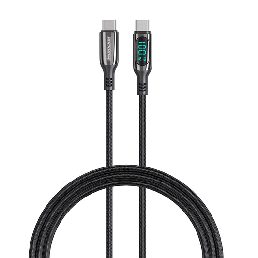Rockrose Hercules CC Transparent 100W Fast Charging Cable with Digital Power Display