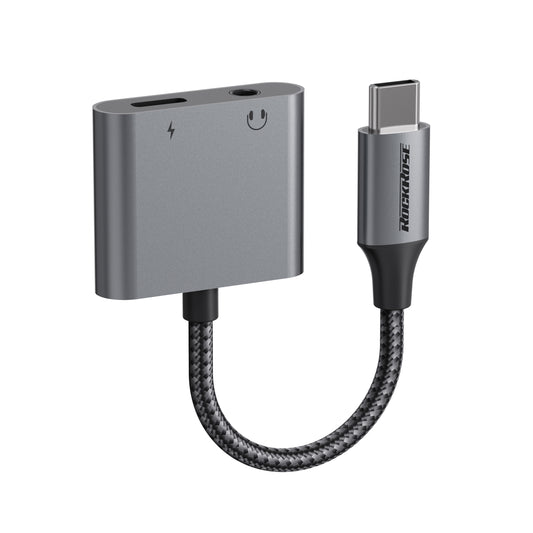 Rockrose USB-C to USB-C+3.5mm Adapter (Phone Call & Music)