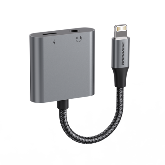 Rockrose Lightning to Lightning+3.5mm Adapter (Phone Call & Music)