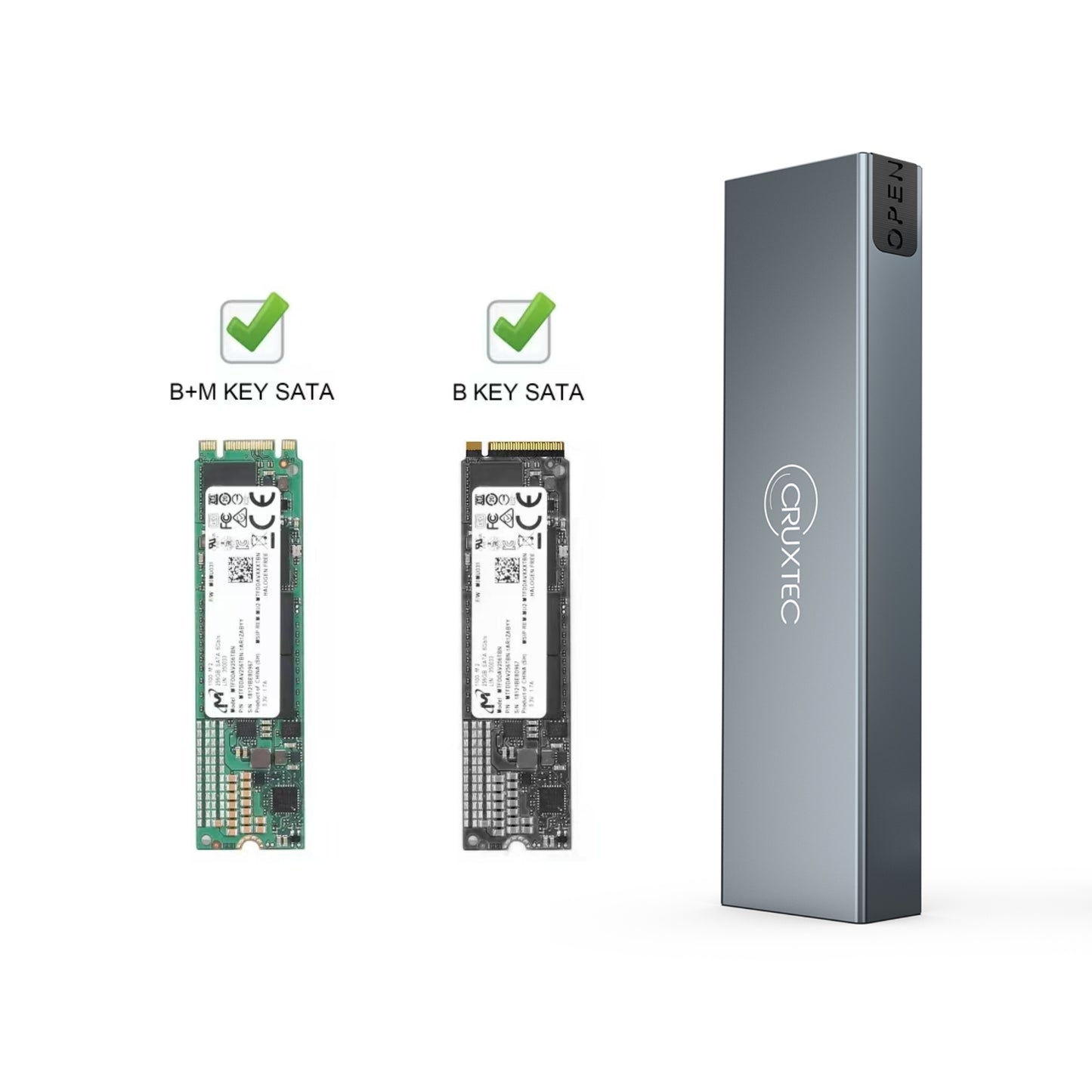 Cruxtec NGFF M.2 SSD to USB-C Enclosure 5Gbps