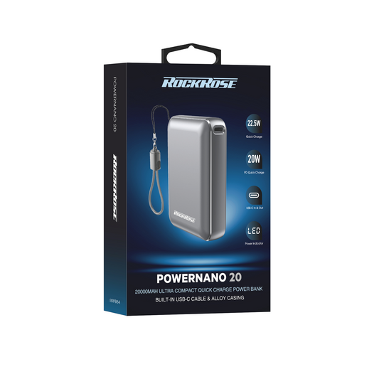 Rockrose PowerNano 20 20000mAh 20W PD&22.5W Ultra Compact Power Bank