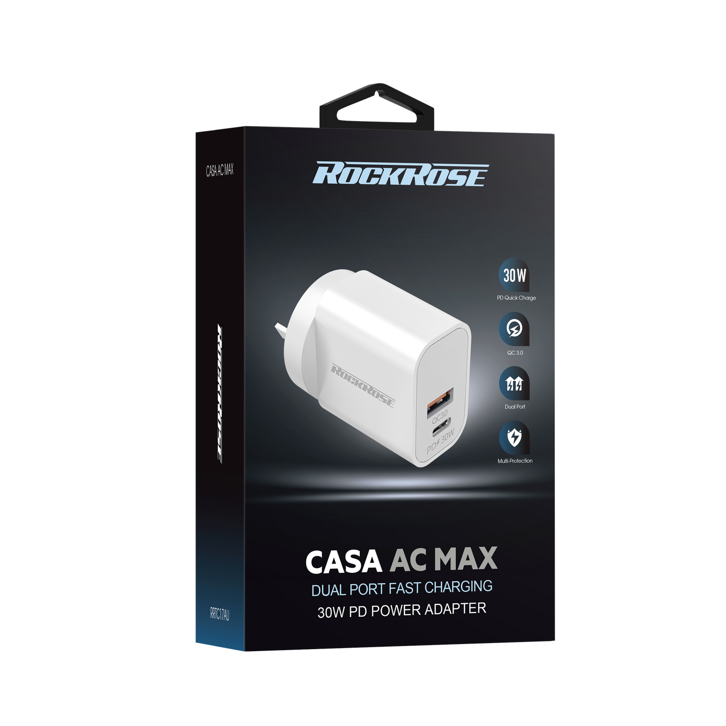 Rockrose Casa AC Max 30W PD & QC 3.0 Compatible Dual Port Travel Charger