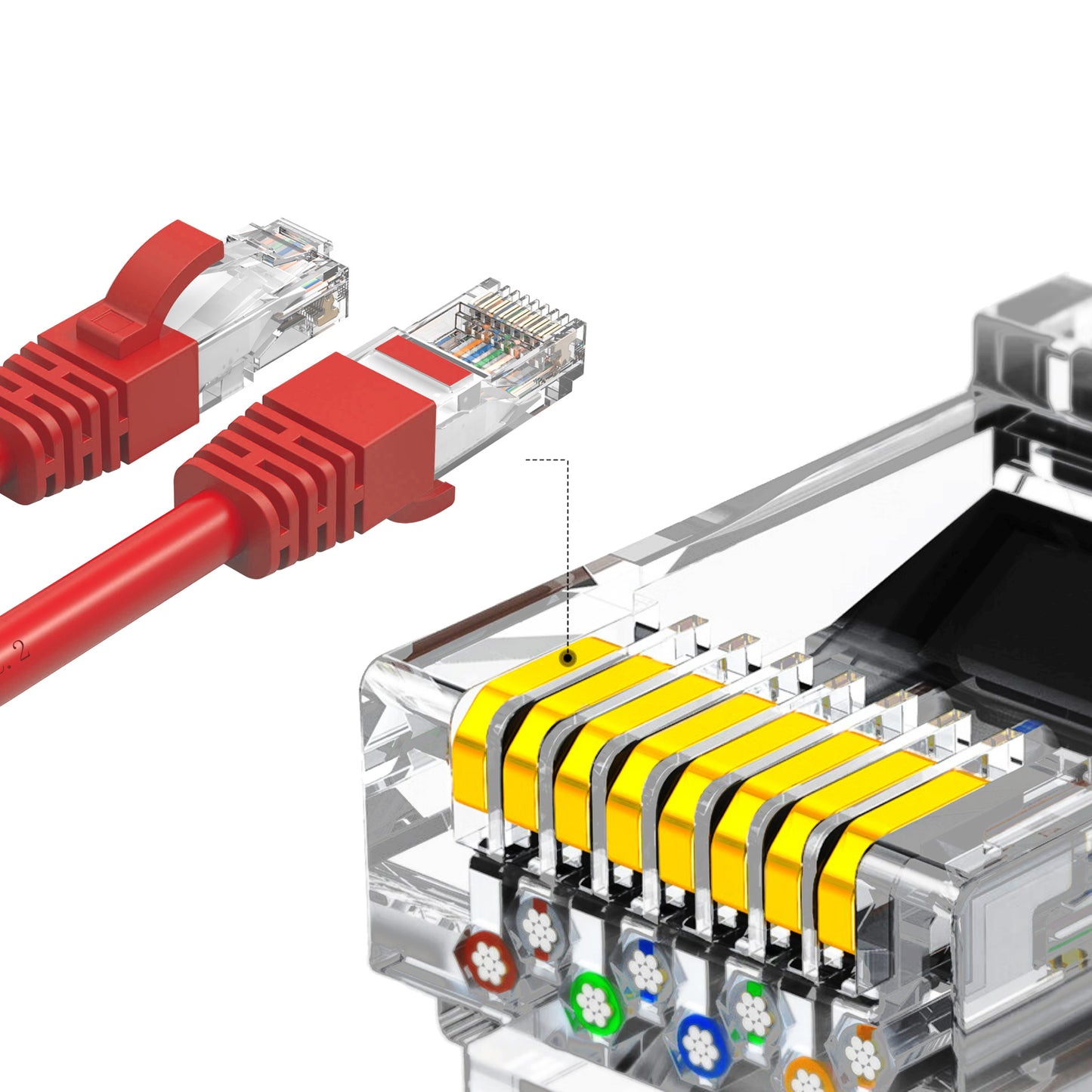 Cruxtec CAT6 UTP 10GbE Ethernet Cable Red