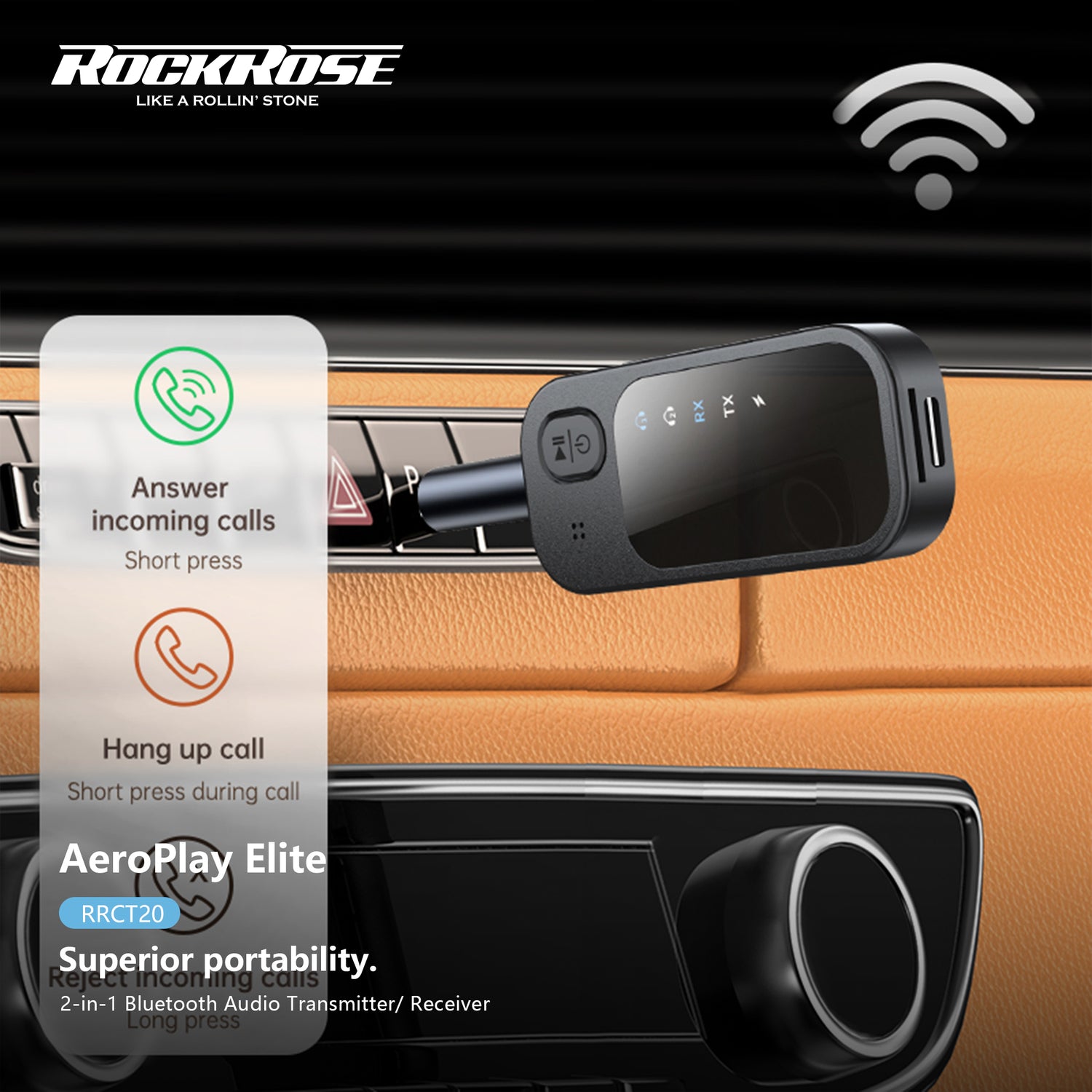 Rockrose AeroPlay Elite 2-in-1 Bluetooth Audio Transmitter/ Receiver - product image 6