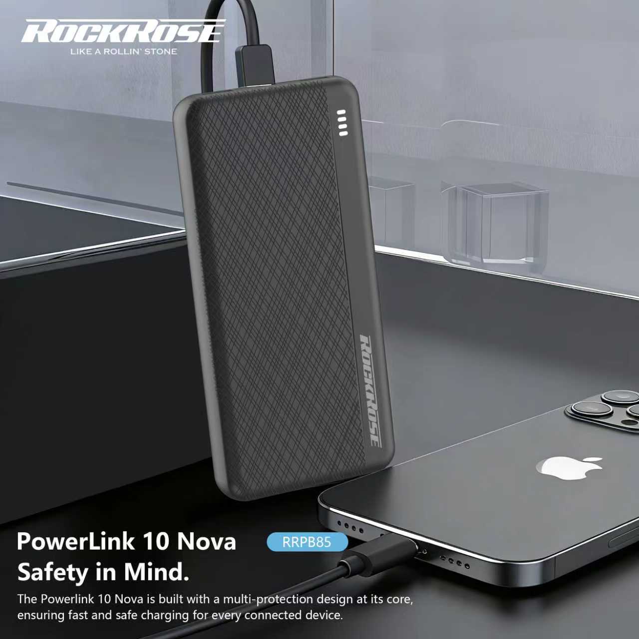 Rockrose PowerLink 10 Nova 10000mAh 20W PD&22.5W Quick Charge Power Bank Black - product image 4