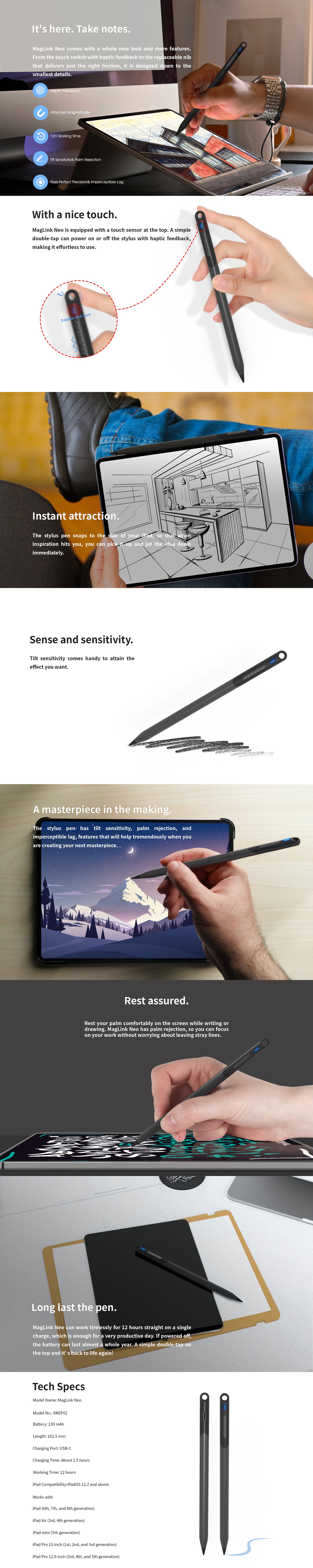 Rockrose MagLink Neo Active Capacitive Stylus Pen