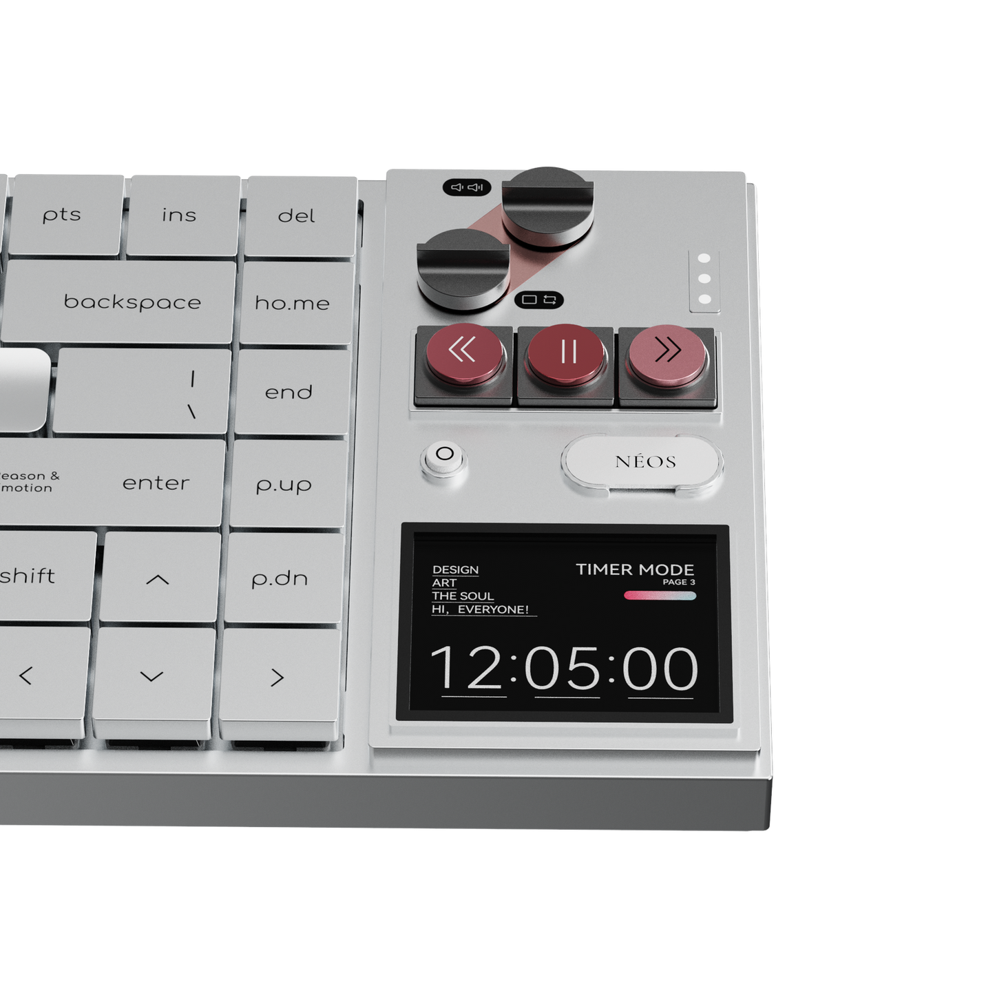 AULA NEOS75 display and multimedia control detail