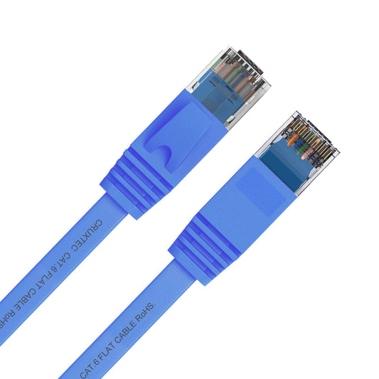 Cruxtec CAT6 UTP Flat Ethernet Cable Blue