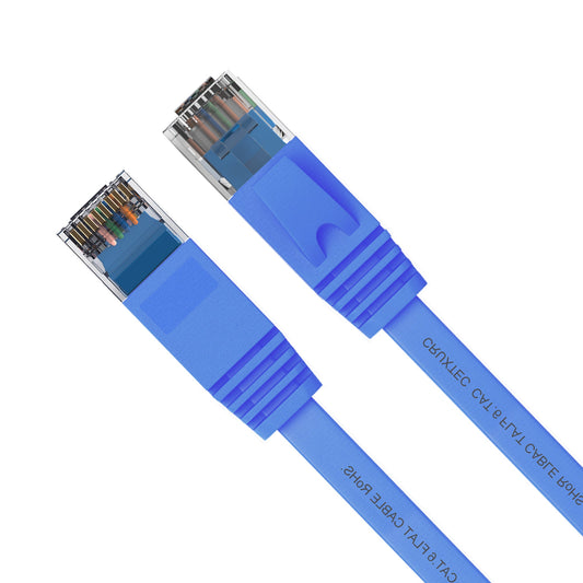 Cruxtec CAT6 UTP Flat Ethernet Cable Blue