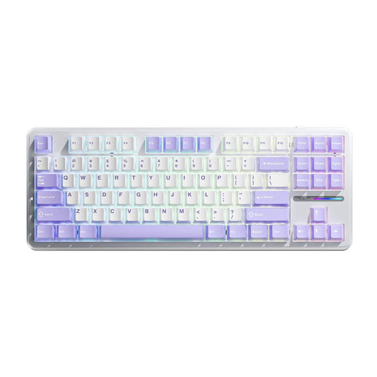 AULA F87 Wireless Tri-Mode Gasket Mechanical Keyboard Black,+white+green keycaps