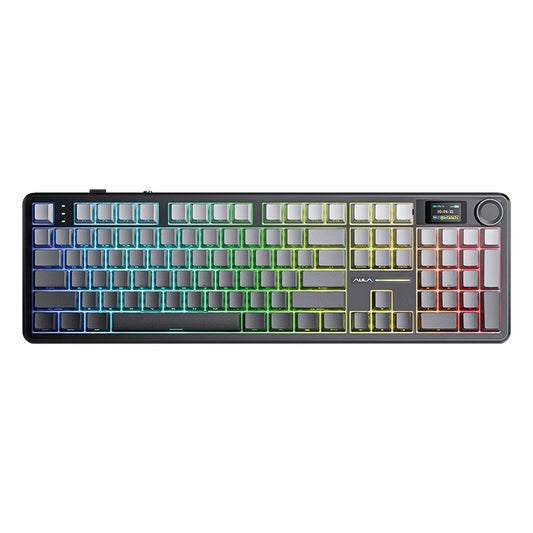 AULA F108PRO Wireless Tri-Mode Gasket RGB Mechanical Keyboard Gradient grey side-engraved keycaps