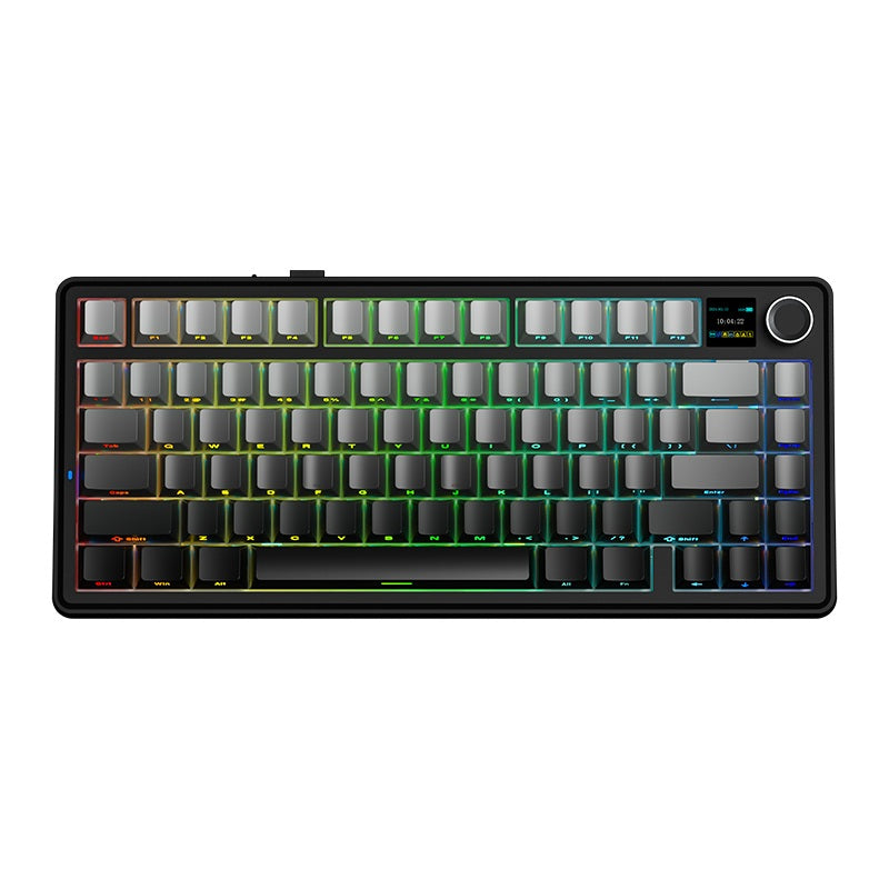AULA-F75MAX Gasket 3 in 1 Mechanical Keyboard Gradient grey side-engraved Keycaps Reaper switch