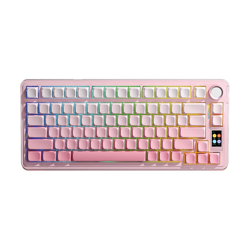 AULA S75 PRO Wireless Tri-Mode Gasket RGB Mechanical Keyboard Glacier Blue (Light Blue+White+Black Purple) keycaps