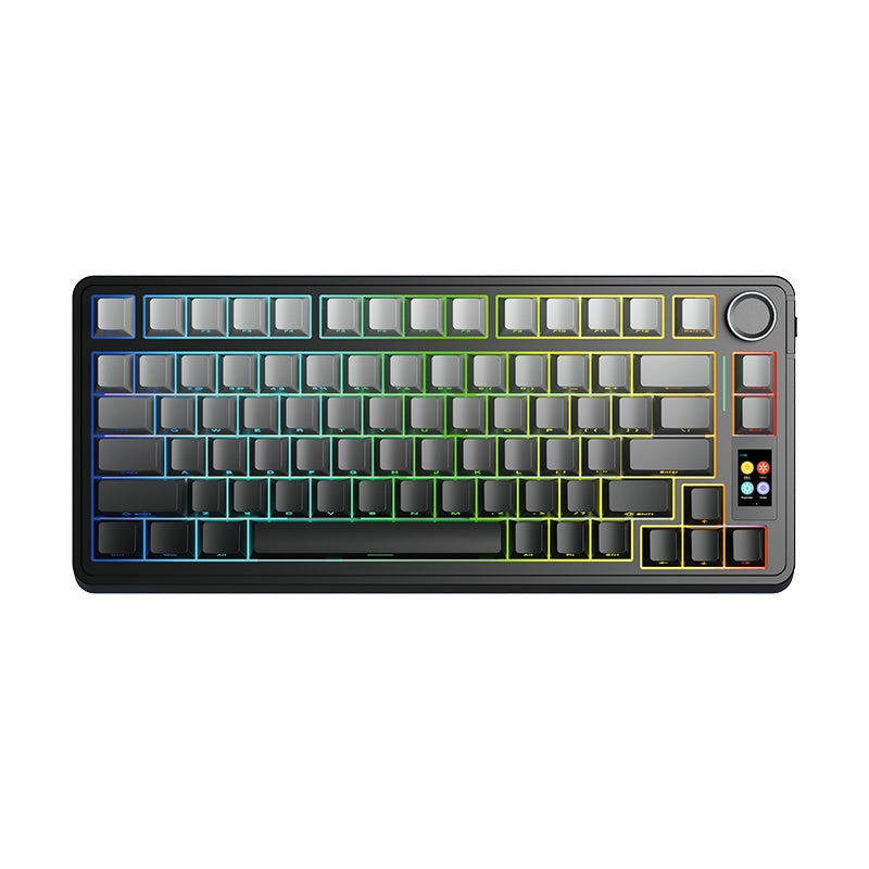 AULA S75 PRO Wireless Tri-Mode Gasket RGB Mechanical Keyboard Gradient grey side-engraved keycaps