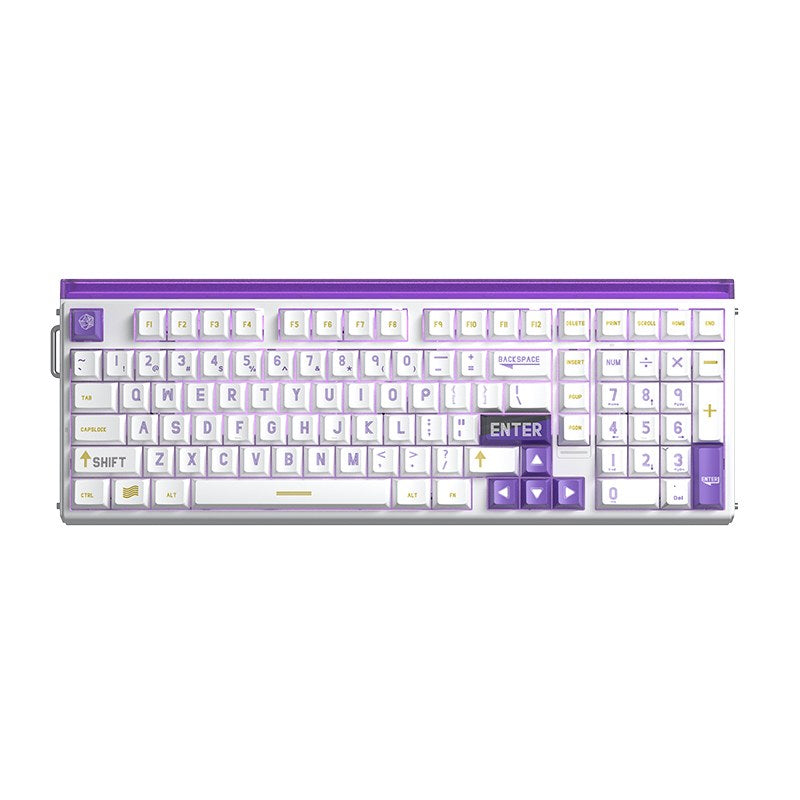 AULA HERO 99 Magnetic E-Sports Gaming Keyboard White+Purple Keycaps Graywood Magnetic Switch