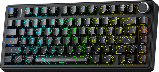 AULA F75 Wireless Tri-Mode Gasket Mechanical Keyboard Black contour keycaps