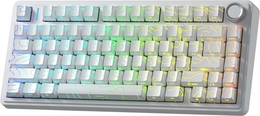 AULA F75 Wireless Tri-Mode Gasket Mechanical Keyboard Gradient Pink side-engraved keycaps