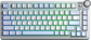 AULA AU75 Gasket 3 in 1 Mechanical Keyboard Glacier Blue Keycaps (Light Blue+White+Black Purple) Star vector switch