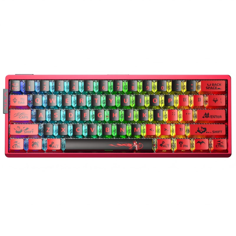 AULA AG60 Aluminum CNC Aluminum Body Magnetic Switch Keyboard RGB Backlighting 8K Polling Rate White+Red Keycaps Aether Magnetic Switch