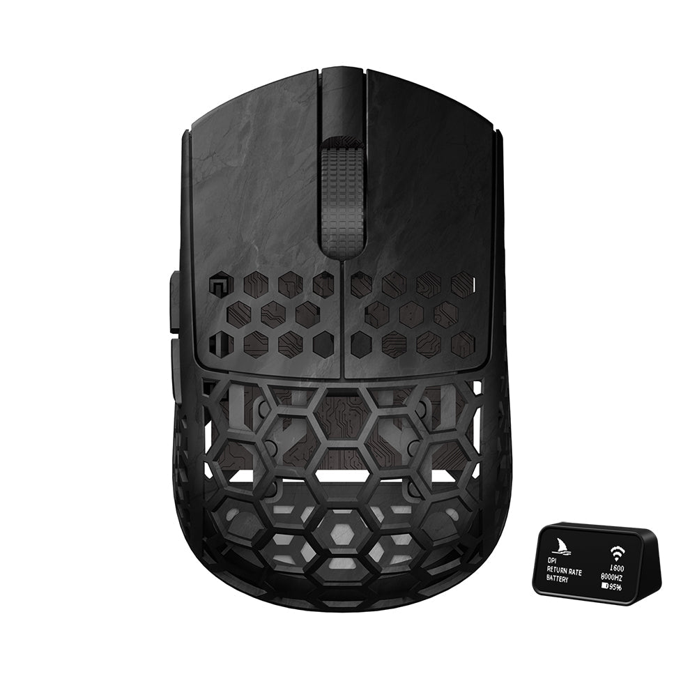 Darmoshark M5 AIR MP FISH HEAD Trio-mode Light-weight Carbon Fiber 8K Polling rate Gaming Mouse Black