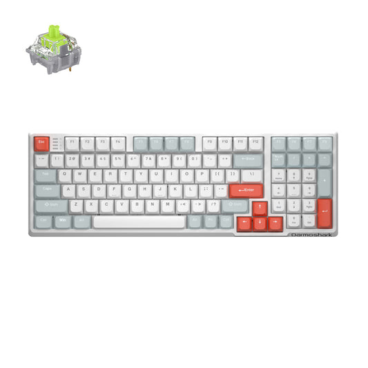Darmoshark K7 Pro Trio-mode Mechanical Gateron switch RGB gaming Keyboard With Aluminum alloy bottom White Gateron EF Switch