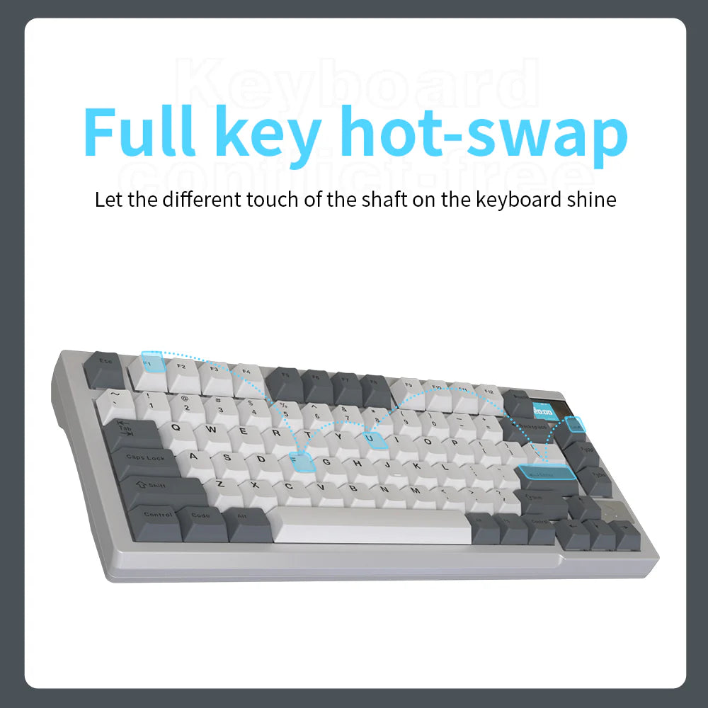 Darmoshark K8 Trio-mode Mechanical RGB gaming Keyboard With Gasket Mount structure   & TFT display