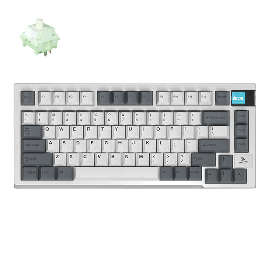 Darmoshark K8 Trio-mode Mechanical RGB gaming Keyboard With Gasket Mount structure & TFT display White Metcha Switch