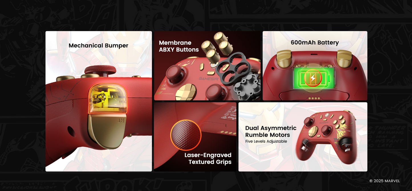 GameSir Nova 2 Lite Multiplatform Wireless Game Controller Iron Man Edition