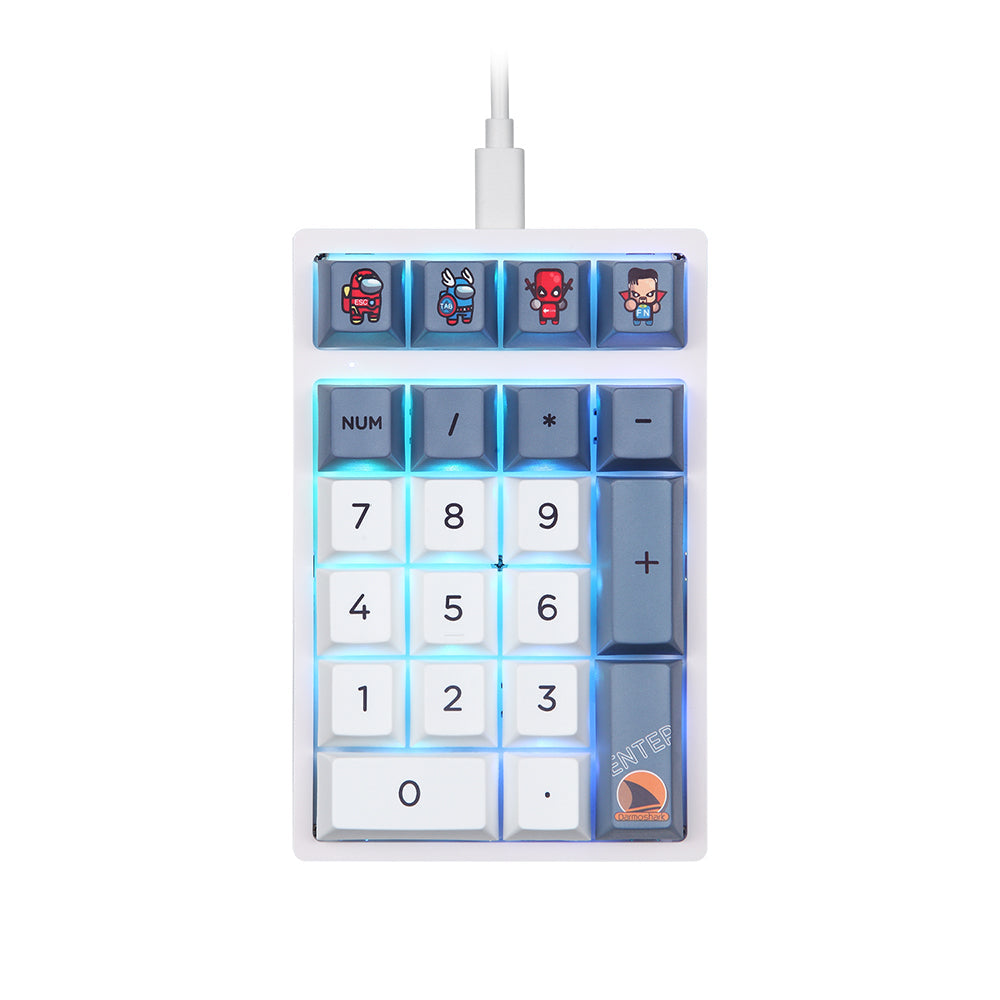 Darmoshark K3 QMK Wired Mechanical numeric QMK RGB Gaming Keypad White Huano Purple Switch