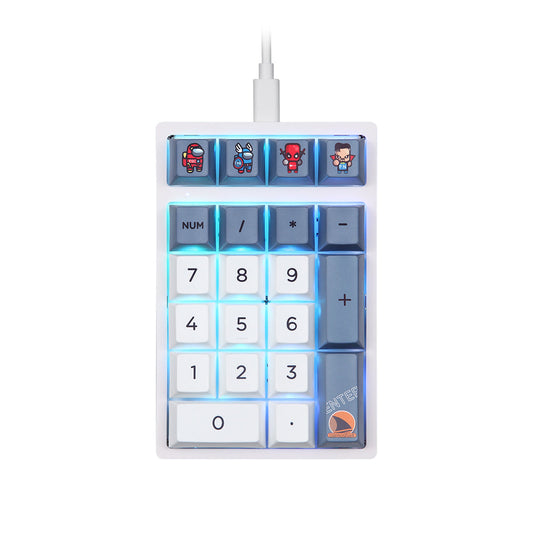 Darmoshark K3 QMK Wired Mechanical numeric QMK RGB Gaming Keypad White Huano Purple Switch - product image 2