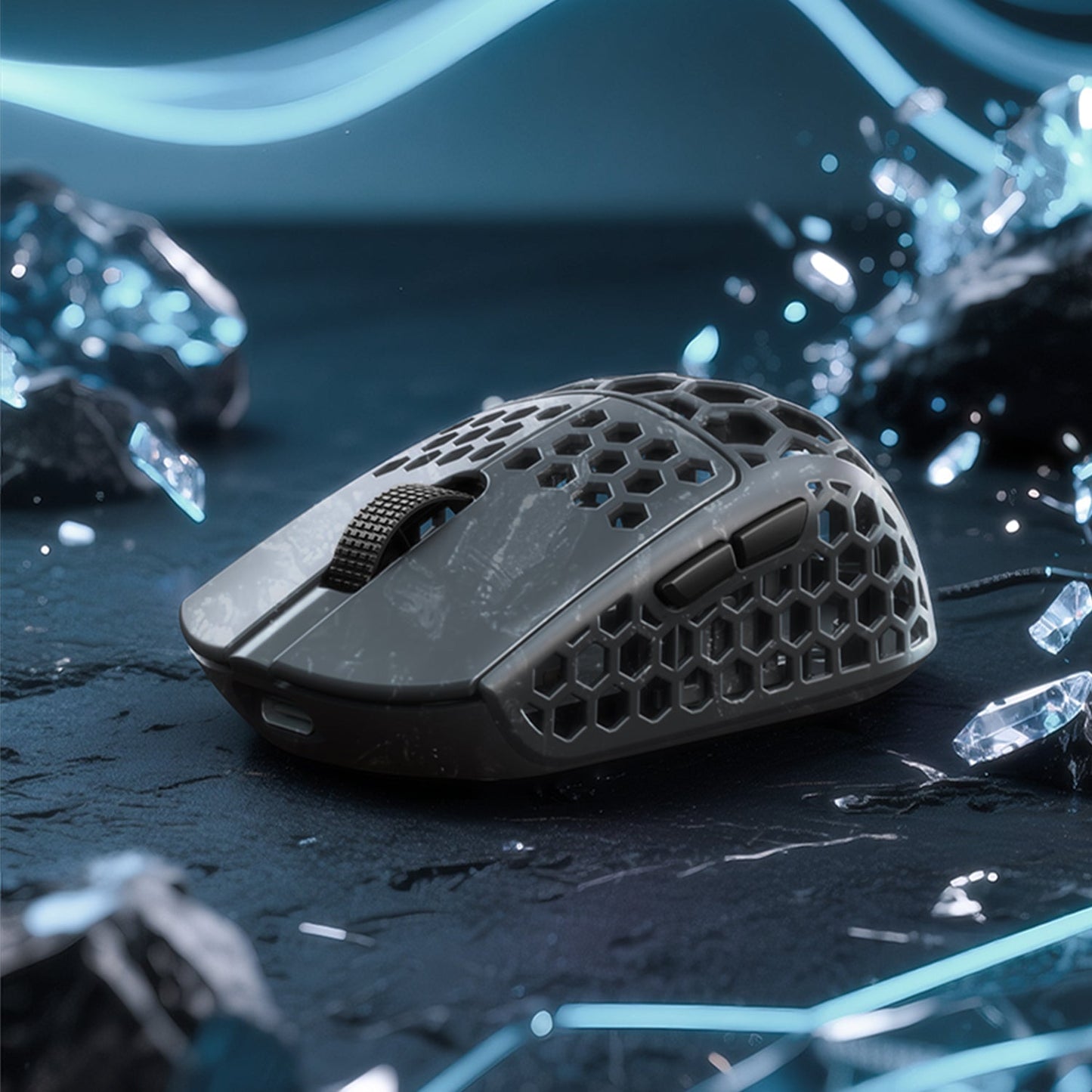 Darmoshark M5 AIR MP FISH HEAD Trio-mode Light-weight Carbon Fiber 8K Polling rate Gaming Mouse Black