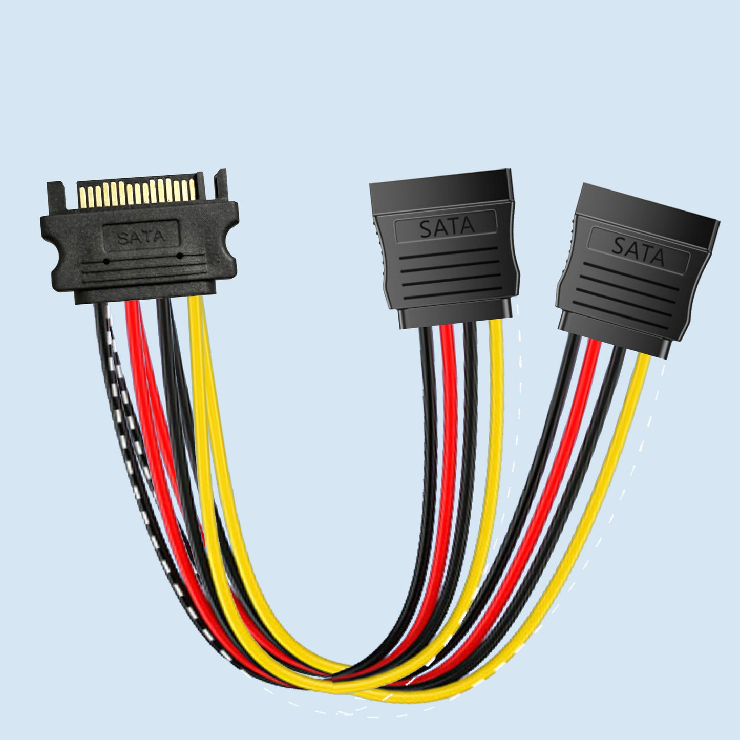 Cruxtec SATA Power Splitter Cable 15pin Male to 2 x 15pin Female 20cm