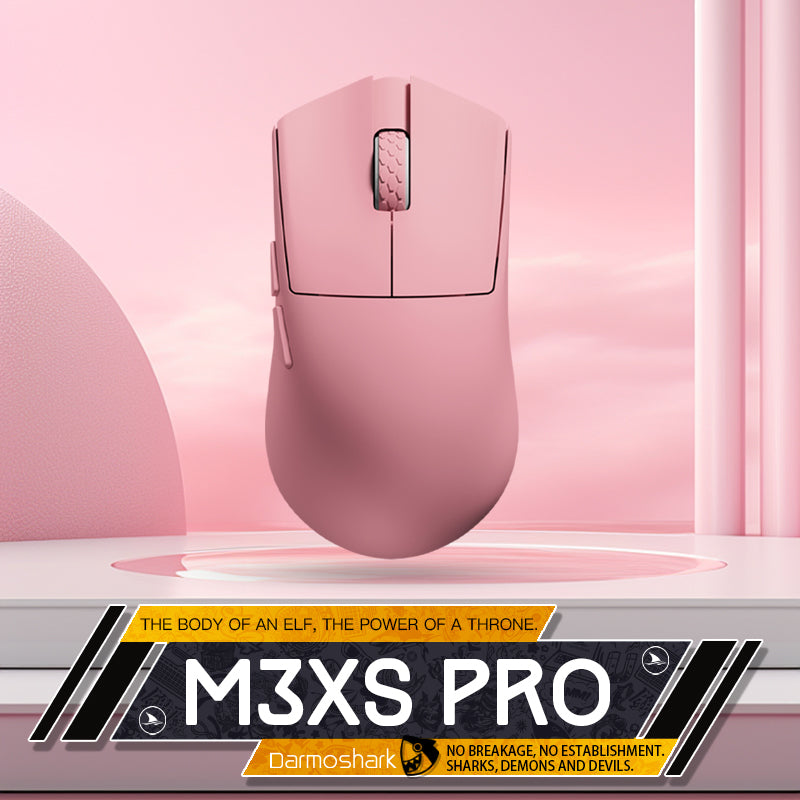 Darmoshark M3XS PRO ghostCat Trio-mode Light-weight 8K Polling rate Gaming Mouse Pink