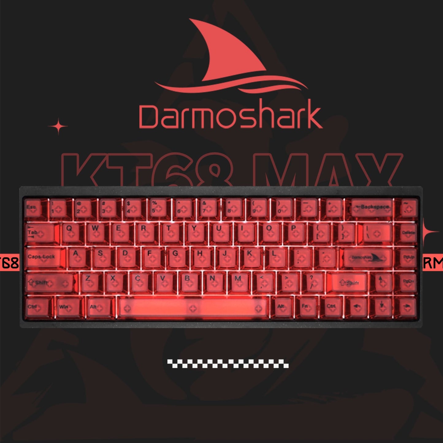 Darmoshark KT68 MAX Wired Magnetic Switch High-speed USB 2.0 8K RGB gaming Keyboard With CNC Aluminum alloy bottom Black Magnetic Switch