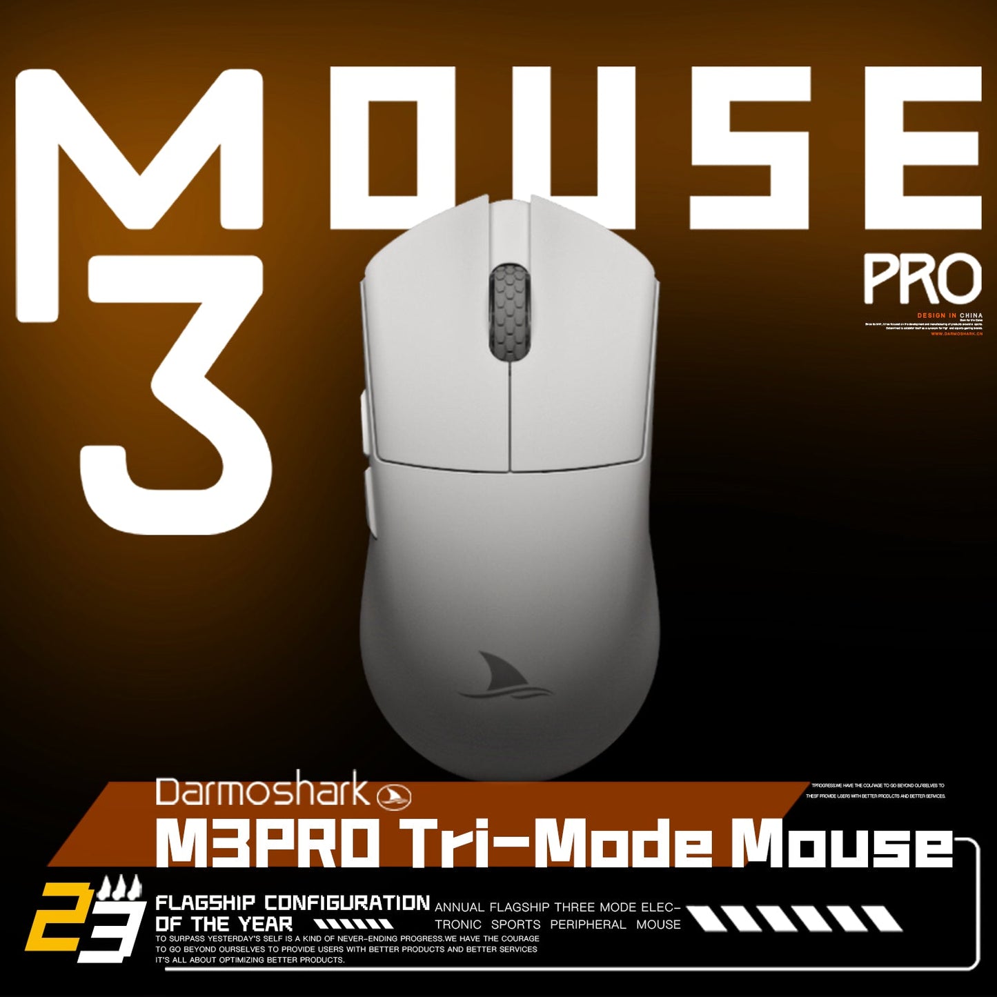 Darmoshark M3 PRO KIRAN Trio-mode Light-weight Gaming Mouse White
